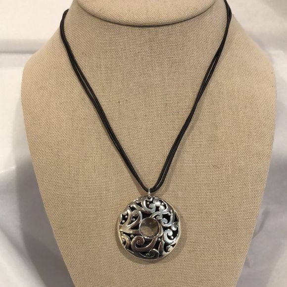 BARSE Sterling Silver Round Filigree Scroll Cutout Double Cord w Extension NWOT - Picture 13 of 16